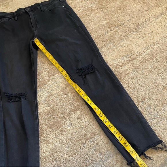 Just Black Denim Skinny Distressed Raw Hem Black Jeans Pants High Rise: 31 - Picture 7 of 12
